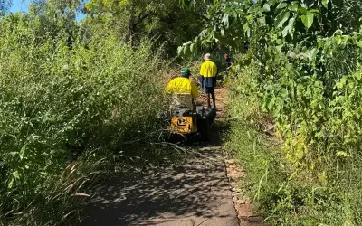 Katherine work camp - mowing